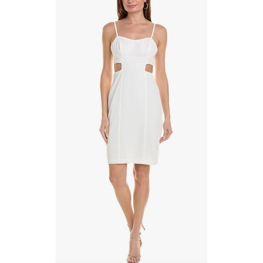 BCBG NEW YORK Women's Twill Cutout Day Dress In Marshmallow. Size 6. NWOT
